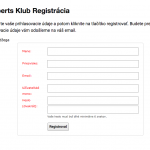 NEK registračný formulár